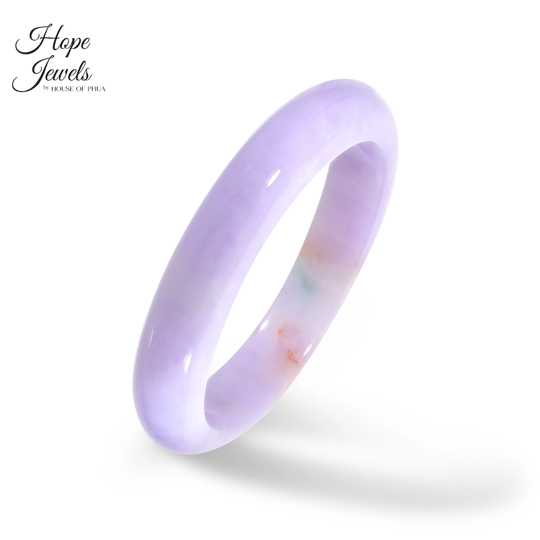 Type A Purple Jadeite Oval Bangle