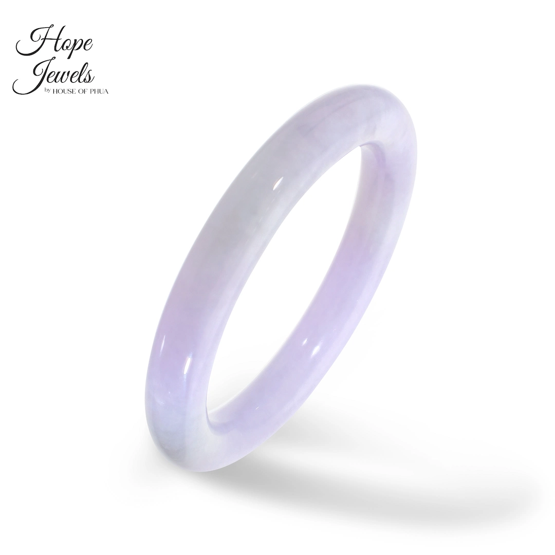 55.5mm Type A Purple Jadeite Round Bangle