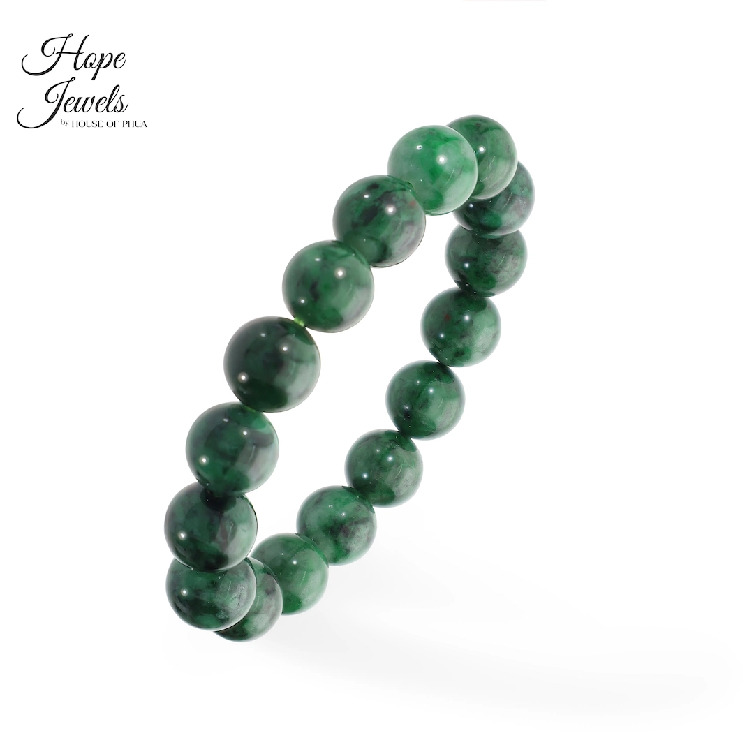 Green Jade Beads Bracelet 13mm beads
