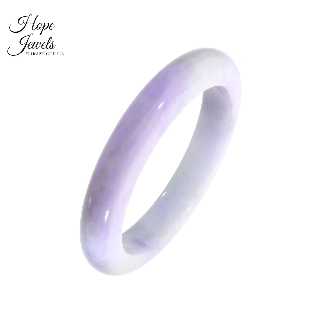 58mm Type A Purple Jadeite Round Bangle