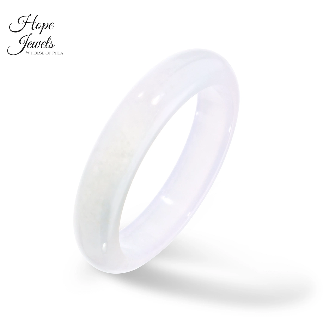 Type A White Jadeite Round Bangle