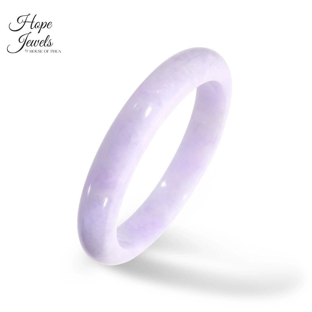 58mm Type A Purple Jadeite Round Bangle