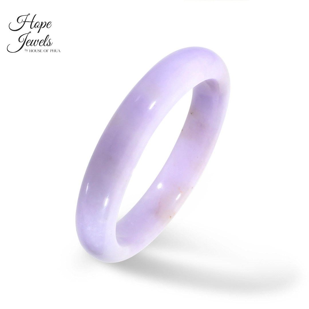 54.5mm Type A Purple Jadeite Round Bangle