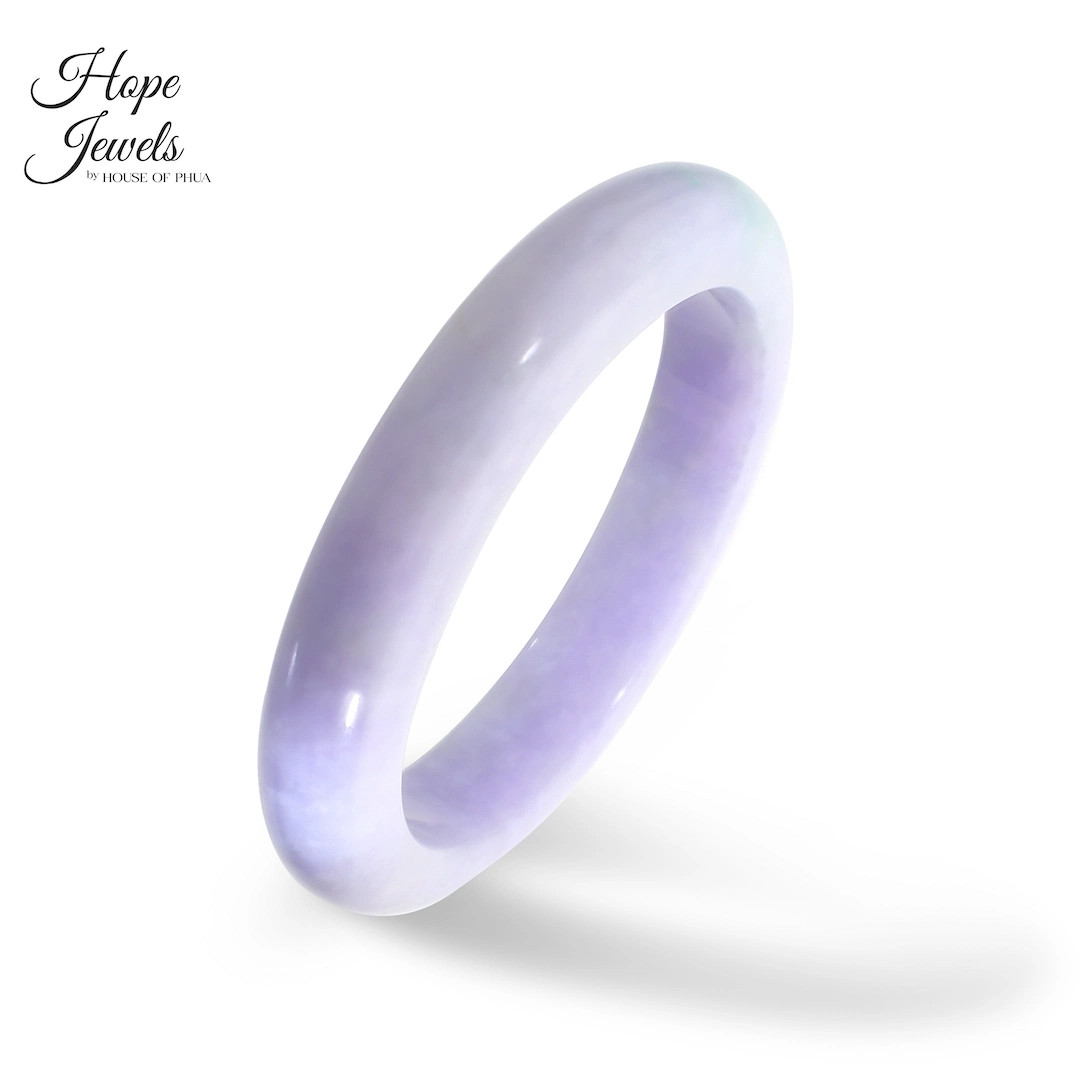 56.5mm Type A Purple Jadeite Round Bangle