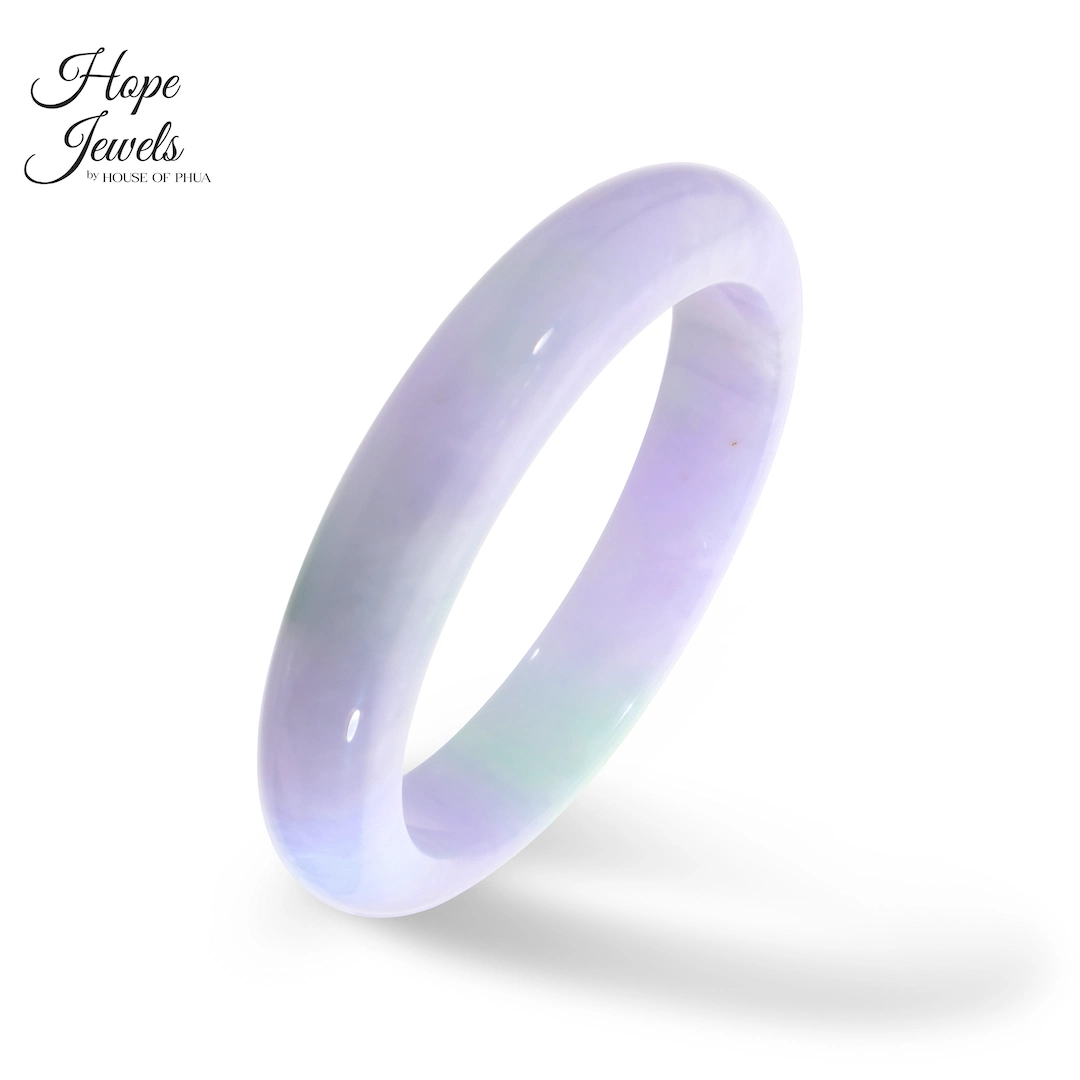 56.5mm Type A Purple Jadeite Round Bangle