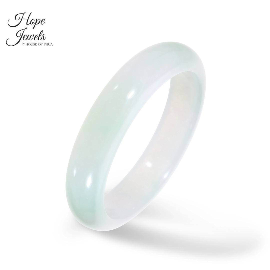 56mm Type A Green Jadeite Round Bangle
