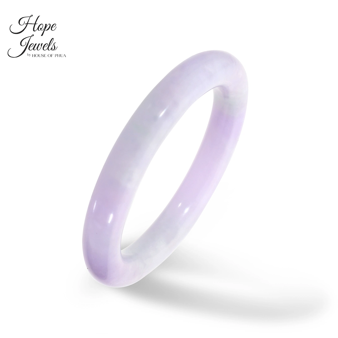 55.5mm Type A Purple Jadeite Round Bangle