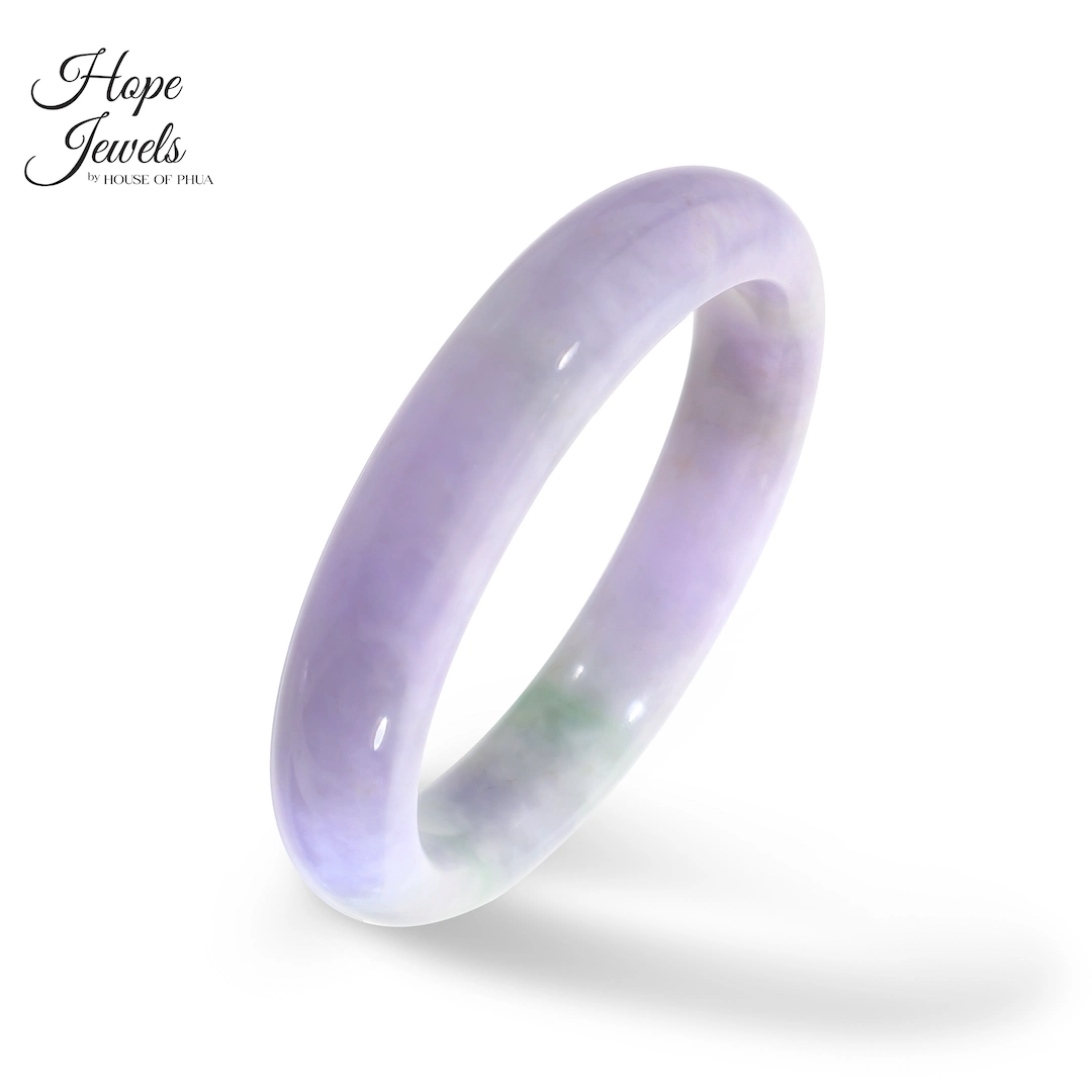 54.5mm Type A Purple Jadeite Round Bangle