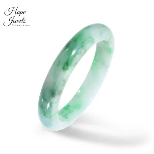 Type A green jadeite round bangle